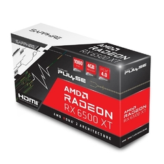 Placa de Vídeo AMD RX 6500 XT 4GB DDR6 Sapphire Pulse Dual Fan 64 Bits Saída Displayport, HDMI