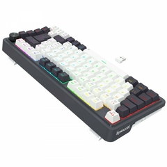 Teclado Mecânico 75% Redragon Ucal Pro Black/WhiteRGB Bluetooth/Wireless Recarregável Switch Brown - comprar online