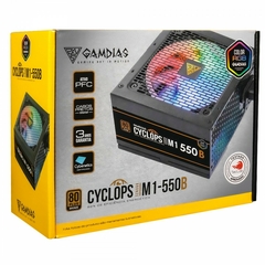 Fonte ATX 550W PFC Ativo 80 Plus Bronze Gamdias Cyclops M1-550B Led RGB - comprar online