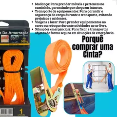 Cinta Para Carga Com Catraca B-Tek BT384 5M 500KG 25mm Largura na internet