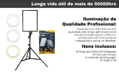 Iluminador Led B-Max BM-L17 Ring Light 16" + Tripé 2.10m - loja online