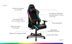 Cadeira Gamer Reclinável GT Space com LED RGB | GT Gamer na internet