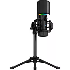 Microfone Streamer USB Streamplify RGB Mic Tripod Com Tripé Preto