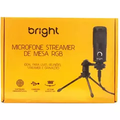 Microfone Streamer USB Bright RGB - WZetta: Pcs, Eletrônicos, Áudio, Vídeo e mais