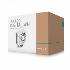 Air Cooler DeepCool AK400 Digital WH High Performance Intel/AMD LGA1700 | AM5 HeatPipe: 4 (6mm) TPD: 220W ± 10% - R-AK400-WHADMN-G - WZetta: Pcs, Eletrônicos, Áudio, Vídeo e mais