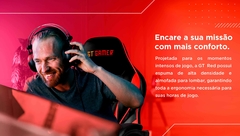 Cadeira Gamer Reclinável GT Red com apoio para pés | GT Gamer - WZetta: Pcs, Eletrônicos, Áudio, Vídeo e mais