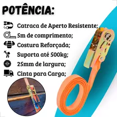 Cinta Para Carga Com Catraca B-Tek BT384 5M 500KG 25mm Largura - loja online