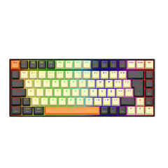 Teclado Mecânico 75% Redragon Phantom Pro Gray/Cream RGB Bluetooth/Wireless Recarregável Switch Brown + Conjunto de Keycaps Extras