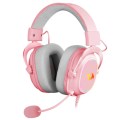 Headset Gamer Redragon Zeus X Pink Led RGB Surround 7.1 USB