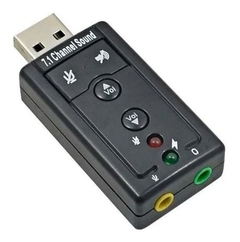 Adaptador de Áudio USB 7.1 Placa de Som
