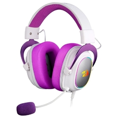 Headset Gamer Redragon Hero White/Purple P3 C/ Adaptador P2 (Pega em Todas as Plataformas)