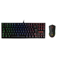 Kit Gamer Redragon Black: Teclado Mecânico Kumara RGB Switch Blue + Mouse Cobra M711 10.000DPI