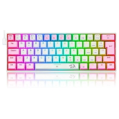 Teclado Mecânico 60% Redragon Dragonborn White/Pink RGB Switch Blue