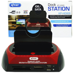 Dock Station Knup KP-HD005 IDE/Sata e Cartão Memória/USB USB 2.0 - WZetta: Pcs, Eletrônicos, Áudio, Vídeo e mais