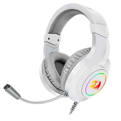 Headset Gamer Redragon Hylas Lunar White Led RGB P2 C/ Adaptador P3 (Pega em Todas as Plataformas)