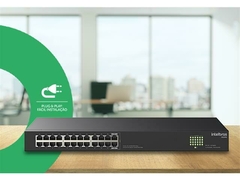 Switch Rack 24 Portas Intelbras S1124G 10/100/1000Mbps Não Gerenciável - loja online