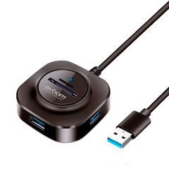 Hub USB 3.0 5 Portas Exbom (3 USB + 2 Leitor de Cartão)