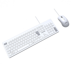 Kit Teclado e Mouse USB PCYes Soft White 2m - comprar online