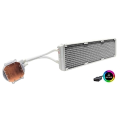 Water Cooler Rise Mode Frost White 360mm Led RGB (*Ligar Led na Placa Mãe RGB 4 Pinos 12V) Intel/AMD LGA1200/1366/2011 | AM4 TDP: 250W - RM-WCF-04-RGB - comprar online