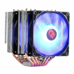 Air Cooler Redragon Rind 120mm Led RGB (Ligar na Placa Mãe* LED Controlável RGB 12V 4 Pinos) Intel/AMD LGA1700/2066/2011 | AM4 HeatPipe: 6 (6mm) TDP: 180W - CC-1054-RGB