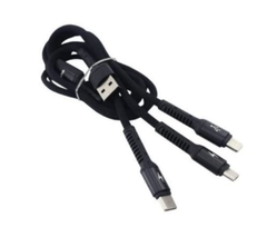Cabo Cel 3 Vias Basike Micro USB V8, USB C, Lightning 1.20M 2.4A na internet