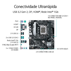 Placa Mãe LGA1700 H610 DDR4 c/ 2 M.2 12ª Geração Asus Prime 1 Ano de Garantia - WZetta: Pcs, Eletrônicos, Áudio, Vídeo e mais