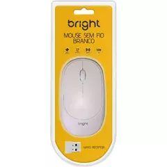 Mouse Sem Fio Bright MS001 Branco - WZetta: Pcs, Eletrônicos, Áudio, Vídeo e mais