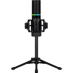 Microfone Streamer USB Streamplify RGB Mic Tripod Com Tripé Preto