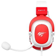 Headset Gamer Havit H2002D Red/White - WZetta: Pcs, Eletrônicos, Áudio, Vídeo e mais