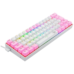 Teclado Mecânico 60% Redragon Dragonborn White/Pink RGB Switch Blue - WZetta: Pcs, Eletrônicos, Áudio, Vídeo e mais