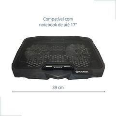Base para Notebook Hoopson BPN-005 17" com 2 Cooler Led Azul - WZetta: Pcs, Eletrônicos, Áudio, Vídeo e mais