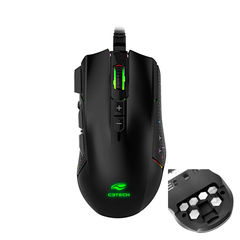 Mouse Gamer C3Tech Raven MG-750BK Led Rgb Com Ajuste de Peso 10.000DPI