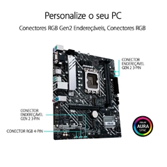 Placa Mãe LGA1700 H610 DDR4 c/ 2 M.2 12ª Geração Asus Prime 1 Ano de Garantia