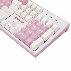 Teclado Mecânico Redragon Hades Pink/White Led White Switch Blue