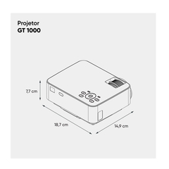 Projetor GT 1000 800x400 / 1000 Lúmes HDMI, VGA, USB, AV. P2, SD - comprar online