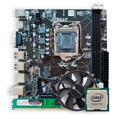 Kit Upgrade Intel: Placa Mãe H61 LGA 1155 GT + i3 3240 3.40GHz + Cooler GT + Mem DDR3 8GB 1333MHz GT