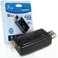 Adaptador de Áudio USB 7.1 Placa de Som Knup HB-T64 - comprar online