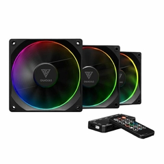 Kit 3 Cooler Fan Gamdias 120mm Aeolus M3 1201 Rgb c/ Controladora e Controle