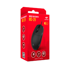 Mouse Office C3Tech MS-29BK 1.200DPI - Cabo 2 Metros - WZetta: Pcs, Eletrônicos, Áudio, Vídeo e mais