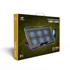 Base Para Notebook C3Tech NBC-550BK 17.3" Gamer com Suporte para Celular + 6 Cooler Led e Lateral Led Rgb - WZetta: Pcs, Eletrônicos, Áudio, Vídeo e mais