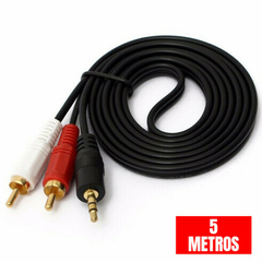 Cabo de Áudio P2x2RCA 5M Exbom CBX-A2RCA50