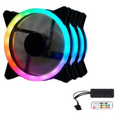 Kit 3 Cooler Fan 120mm Redragon GC-F011 RGB com Controladora e Controle