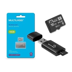 Kit 2 em 1 Pen Drive + Cartão de Memória 16GB Multilaser na internet