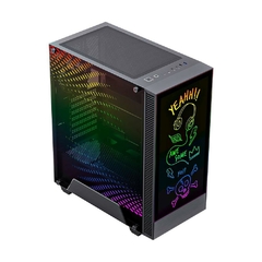 Gabinete Gamer Gamemax Kreator Com Led Rgb Frontal e *Frente Para Escrever Com Caneta Mágica* *Com Controladora e Controle* - ATX, Micro-ATX e Mini-ITX