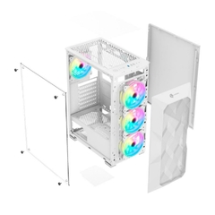 Imagem do Gabinete Gamer Hayom White GB1730 *Com 3 Fans Led Rgb Controlável* - ATX, Micro-ATX e Mini-ITX