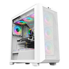 Gabinete Gamer Hayom White Full Tower GB1780 *Com 4 Fans Led Rgb Controlável* - E-ATX, ATX, Micro-ATX e Mini-ITX