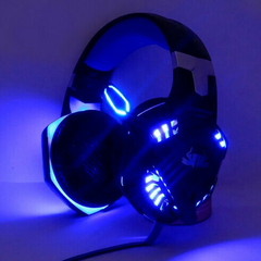 Headset Gamer Knup KP-455A Blue Led Azul 7.1 P3 + Adaptador P2 (Pega em Todas as Plataformas) - WZetta: Pcs, Eletrônicos, Áudio, Vídeo e mais