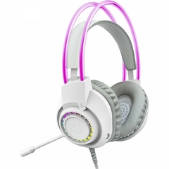 Headset Gamer Redragon Scream Branco, RGB, Drivers De 40mm, USB+5.5mm, White, H231W-RGB