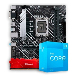 H610 DDR4 Asus Prime + i3 12100F 4.30Ghz + Intel Cooler + Mem DDR4 8GB 3200MHz Redragon