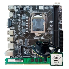 Kit Upgrade Intel: Placa Mãe H61 LGA 1155 GT + i5 2400 3.10GHz + Cooler GT + Mem DDR3 4GB 1600MHz GT